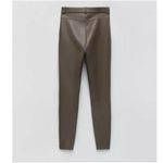 ZARA ✨ Faux Leather Legging in Light Brown Sz Large✨ Photo 5