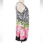 Cache Vintage  Y2K Zebra Floral Rose Garden Sleeveless Babydoll Mini Dress Size M Photo 1