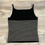 Cable & Gauge Black & Off White Striped Sleeveless Tank Top w/ Bows on Straps M Photo 6