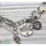 NWT Harmony Silver Tone Crystal & Cross Tennis Style Bracelet Dangle Tree Charm Photo 6