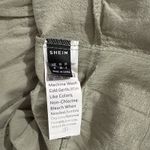 SheIn 2/$15 Women's Medium Blouse Sage Green Ruffle Sleeve Tiered Top Photo 4