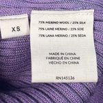 NAADAM Purple Ribbed Knit Short Sleeve Button Down Merino SilkCardigan Top XS Photo 7