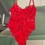 Pretty Little Thing Red Lace Bodysuit Lingerie (  ) Photo 0