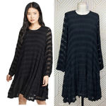 ANINE BING Viola Dress Oversized Flowy Long Sleeve Stripe Black Size US XXS Photo 1