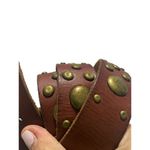America Eagle Studded Brown LeAther Belt 37 Photo 3