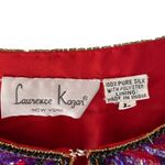 Laurence Kazar Vintage Red Silk Tassel Print Beaded Sequin Blazer Jacket Large Photo 3
