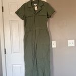 Pistola  Evereve Sage Olive Green Utility Wideleg Jumpsuit Size Large NWT Photo 6