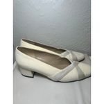 Talbots  Block 1.75" Heel Pumps Criss Cross Straps Classic‎ Shoes 7.5N Cream Photo 2
