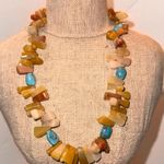 Vintage STERLING SILVER CHUNKY TURQUOISE & AGATE NECKLACE Green Photo 5