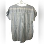 Caslon  Shirt Womens Medium Breeze Desmond Striped Linen Blend Cuffed Photo 1