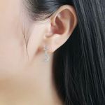 925 Silver Plated Star Moon Dangle Drop Earrings for Women Photo 1