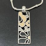 Brighton Retired  “Spring Hill” Black/Cream Enameled Flowers Pendant Necklace Photo 6