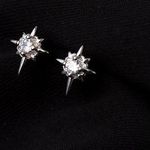 925 Silver Plated CZ Star Stud Earrings for Men Women,Star Earrings Photo 2