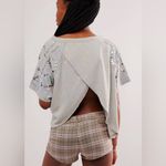 Free People Shine Me Out Top Embellished Sleeve Pullover Open Back Large L NEW Photo 4