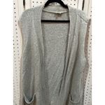 LOFT Outlet Grey Knit Sleeveless Long Open Front Cardigan Vest Sweater Women's L Gray Size L Photo 1
