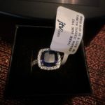 Tanzanite Sterling Silver Ring With CZs Size 7 White Photo 1