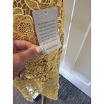 Dress the Population  Yellow Marie lace crop wide leg jumpsuit size X Large Photo 3