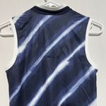 Lady Hagen Golf Top Women's XS Navy Blue Shibori Striped Split Neck Sleeveless Photo 9