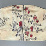Tan Denim ‘Heartbreaker’ Floral Butterfly Zipper Photo 0