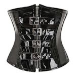 Women Punk Style Zipper Closure Bustier Waist Belt Cropped Corset Photo 0
