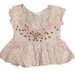 Kimchi Blue  Beaded Floral Mesh Top size XS Photo 1
