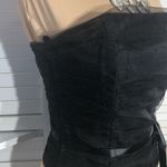 Vintage Y2K Black Strapless Lace Top Bow Tie Size Small Photo 4