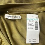 Maurice's NWT  Edgely Womens‎ Pullover Green V Neck Top Sz L Photo 2