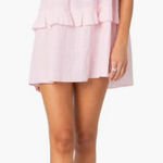 Edikted  Dorothia Tiered‎ Mini Dress Pink M Photo 0