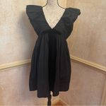 O.P.T. Didi Dress Voluminous Babydoll with Velvet Bow open back Cotton Black M Size M Photo 5