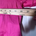 Crown & Ivy  Petite M Pink Poplin Ruffle Sleeve Dress Button Down NWT Above Knee Photo 4