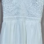 Lulus Lace Boho Dress XS Wedding Shower Rehearsal Bachelorette White Princess Photo 6