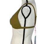 Sol Sienna Medium Triangle Bikini Swim Top Padded Cups Stretch Adjustable Straps Green Photo 4