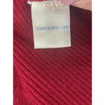 AQUA Merino Wool Turtleneck Ribbed Knit Sweater Red M Velvet trim sleeve cuffed Photo 4
