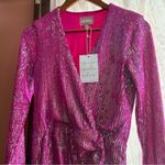Show Me Your Mumu Party Hop Dress Mini V-Neck Sequins Barbie Hot Pink NWT XS Photo 1