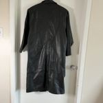 VTG 80s John Weitz Petite Black Leather Coat Goth Y2K Punk Size L Photo 2