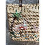Capelli New York Wicker Shoulder Bag Pink Sequined Flamingos Tropical Photo 1