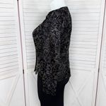 Vintage 80s R&K Evening Floral Glittered Velvet Jacket Black Gold 14 Photo 1