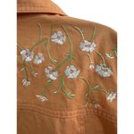 Blaine Trump Orange Floral Machine Embroidered Vine Yolk Collared Jacket Womens Size L Photo 4