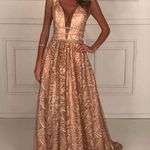 Jovani Rose Gold Prom Dress Photo 6