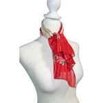 Vintage Elegant Red Floral Scarf. Photo 1