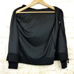 BCBGMAXAZRIA Vtg Y2K Velour Hoodie Track Jacket S Black Rhinestone Animal Spots Photo 13