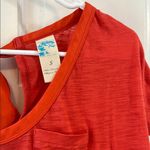 Anthropologie  C. Keer Orange Silk Bow & Cotton Body Blouse T-Shirt - Size Small Photo 1