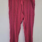 Sundance  Red Cotton Striped Pants NWOT Photo 0