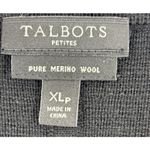 Talbots 100% Merino Wool Military Sweater Jacket Cardigan Women's Black Size XLP Photo 5