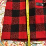 Forever 21  juniors size large red and black plaid button and buckle skirt mini Photo 3