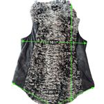 Dolce Cabo Faux Fur & Faux Leather Drape Vest Size S – Black/Gray Black Photo 14