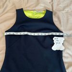 T Tahari navy blue sheath w/print band green & blue zipperâ& greenâlining Photo 2