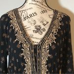 Volcom EMBROIDERED BLACK FLORAL BOHEMIAN DRESS SIZE MEDIUM 100% VISCOSE WITH POCKETS Photo 1