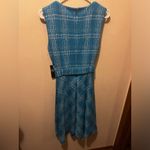 CHAPS NWT ‎ Sleeveless Belted Dress Blue White Sz 12 Photo 4