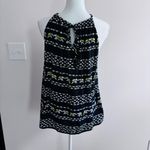 Crown & Ivy elephant print Black and Green halter top Size XL Photo 4